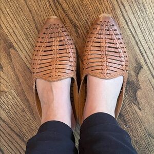 Women's Tan Woven Loafers